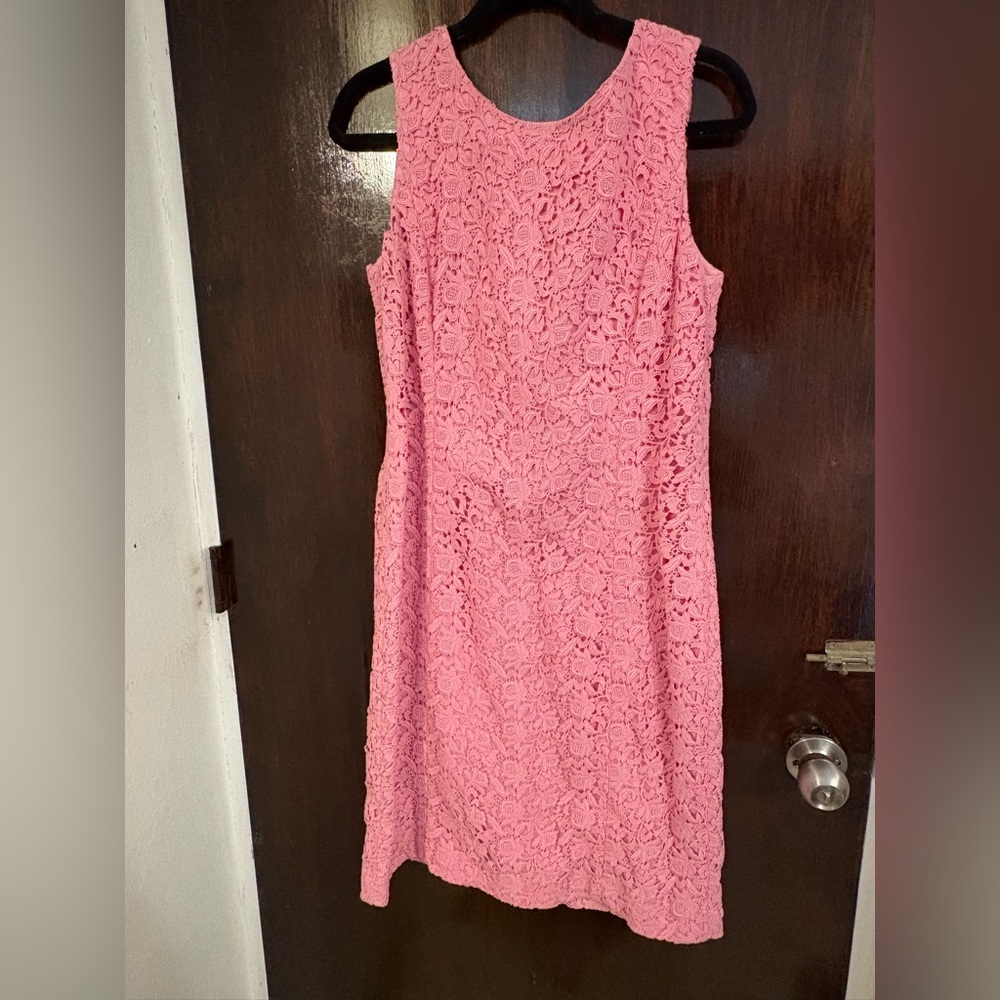 Talbots Pink Lace Midi Dress. Size 12.